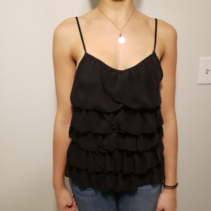 Black Ruffle Top